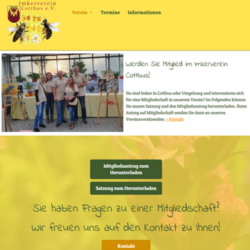 Webseite Imkerverein Cottbus