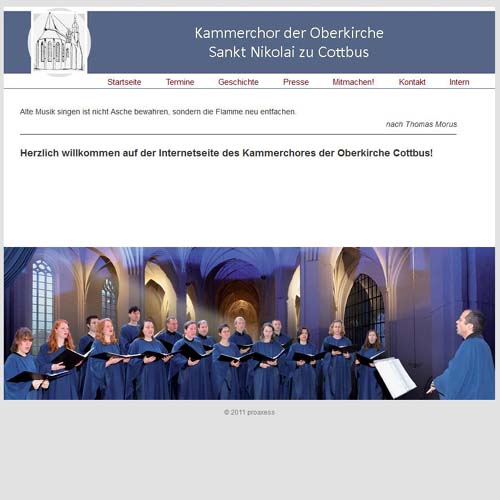 Webseite Kammerchor Kahren