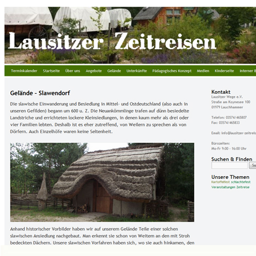 Webseite Lausitzer Zeitreisen 
