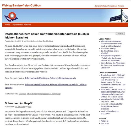 Webseite Weblog BHBR